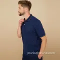 Camisa de pólo de corda de corante de fio masculino